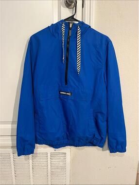 Members Only Royal Blue Hooded Windbreaker